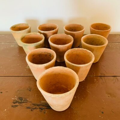 Lot de 10 pots en terre cuite circa 1930 graineterie