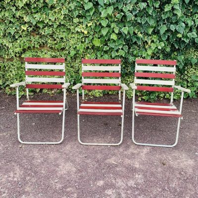 Ensemble de 3 fauteuils pliants de jardin