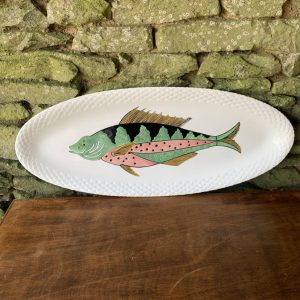 Grand plat à poisson Gien modèle Baie d'Halong