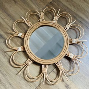 Miroir en rotin vintage