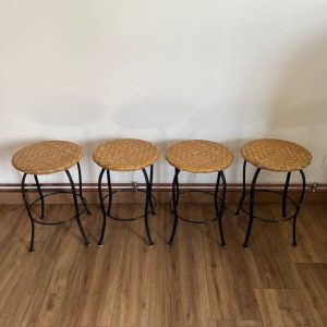 4 tabourets métal & osier