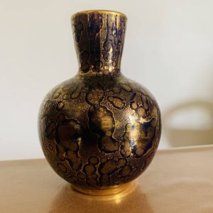 Vase en porcelaine bleu et or, Jean Mazeaud & Faverot, Ateliers JMF Sèvres