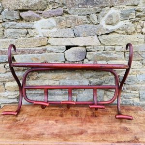 Ancien portemanteau mural en bois courbé