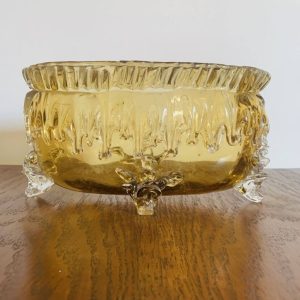 Grande coupe vintage en verre ambré