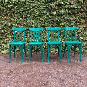 Ensemble de 4 chaises bistrot vertes